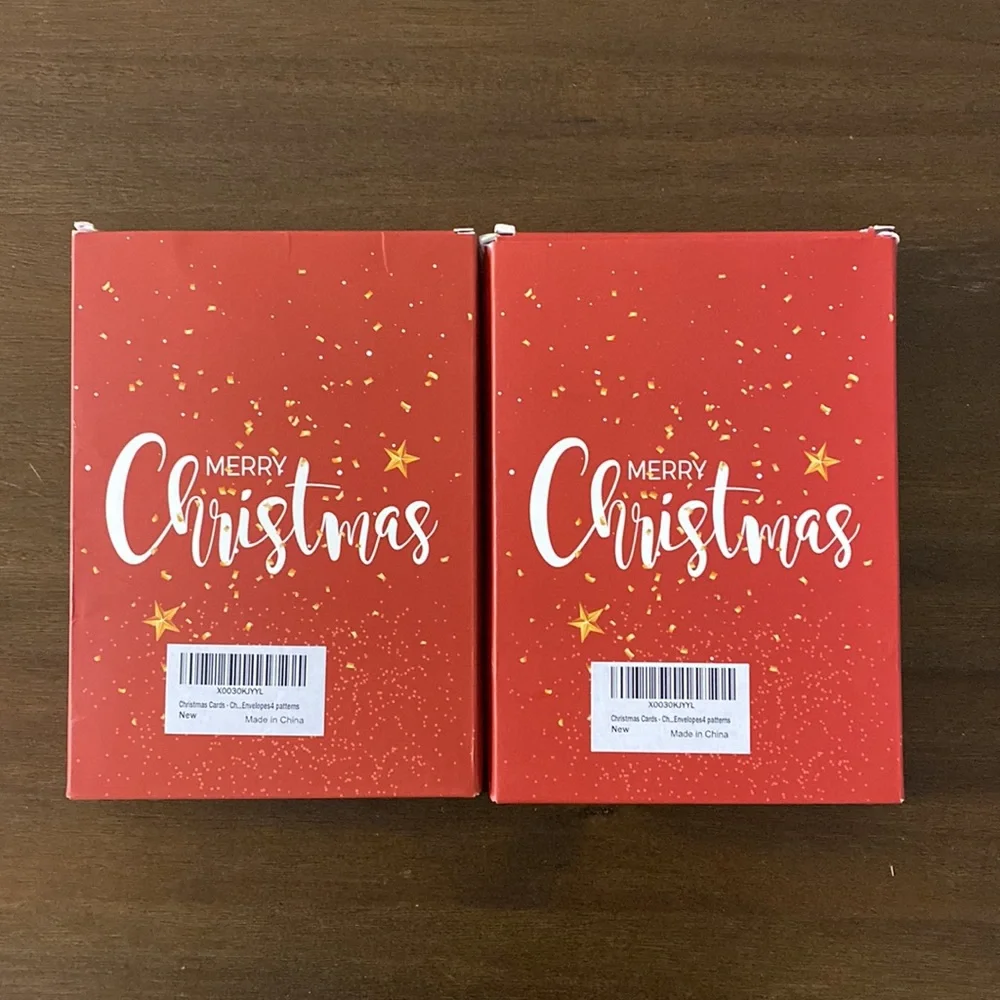 32 Merry Christmas Happy Holidays Marshmallow Greeting Cards (NEW OPEN BOX)